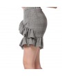 FRENCH BAZAAR Plaid Swing Ruffle Frill Mini Bodycon Skirt